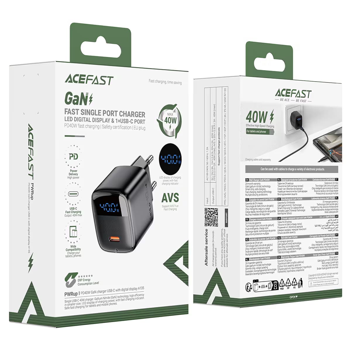 ACEFAST A135 Adapter Fast Charge with Digital Display | GaN 