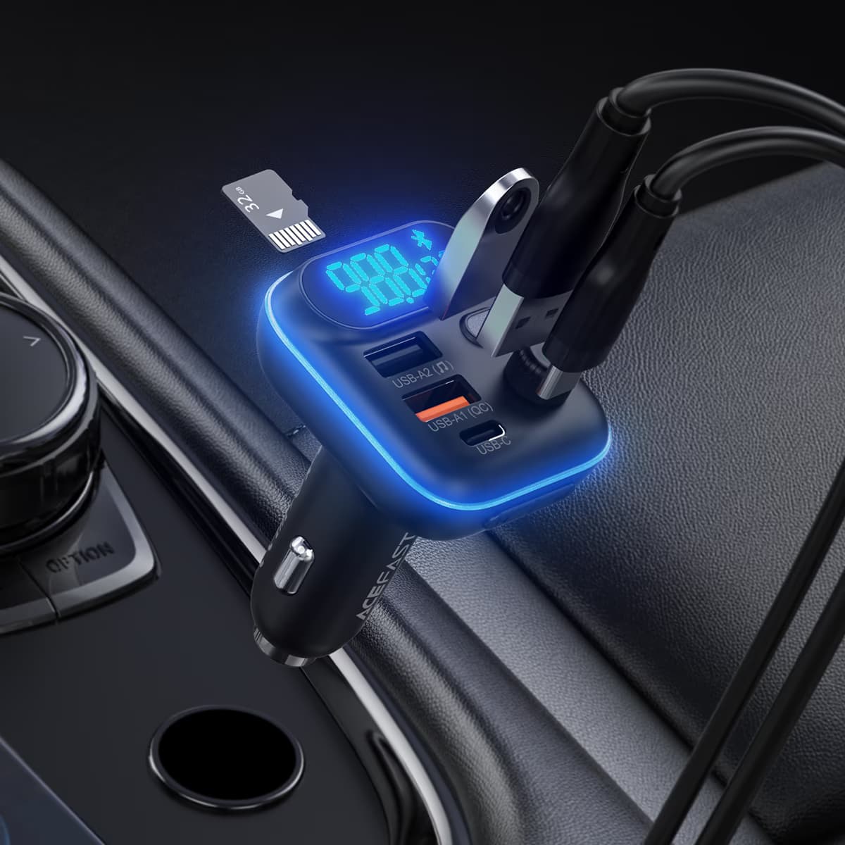 ACEFAST B25 Fast Charger Car FM Wireless Transmitter