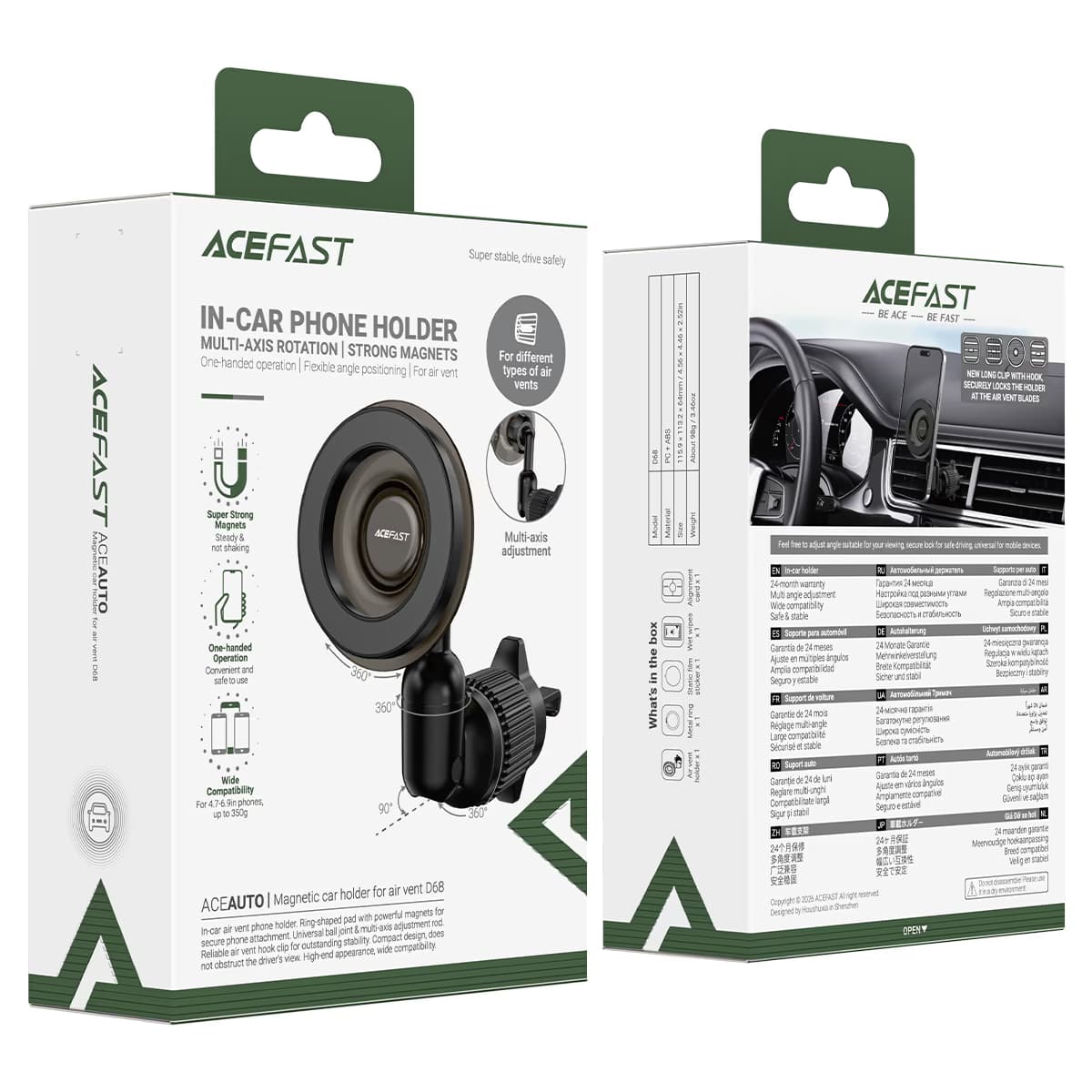 ACEFAST D68 Car Mount Magnetic Holder
