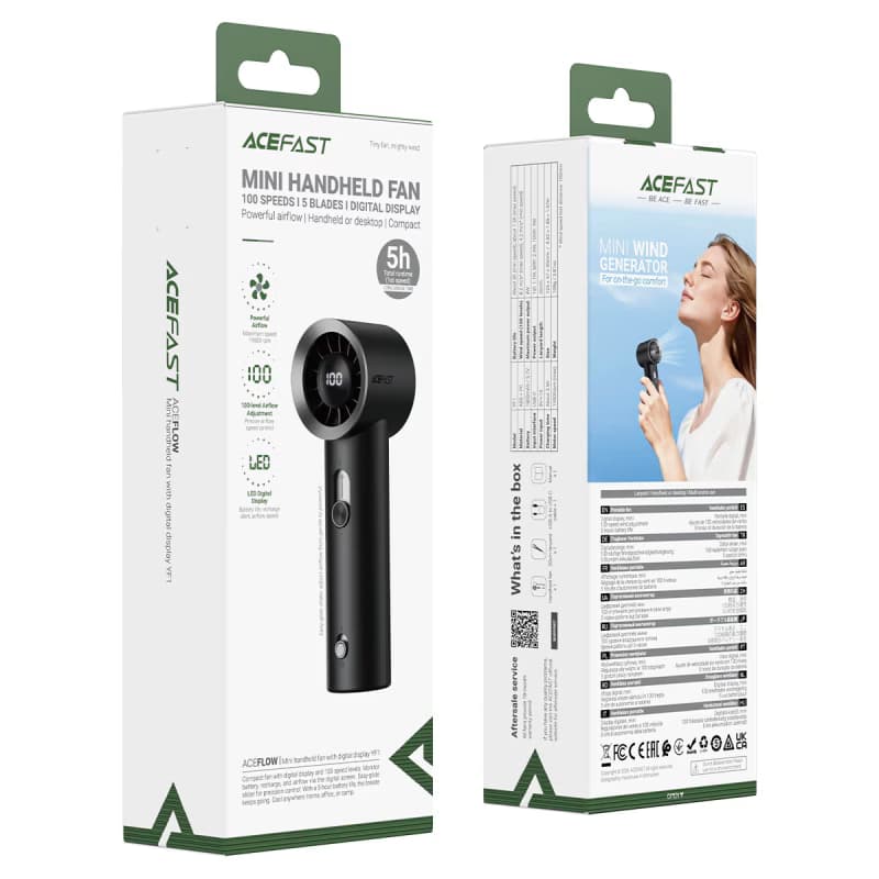 ACEFAST YF1 Mini Handheld Fan with Digital Display 